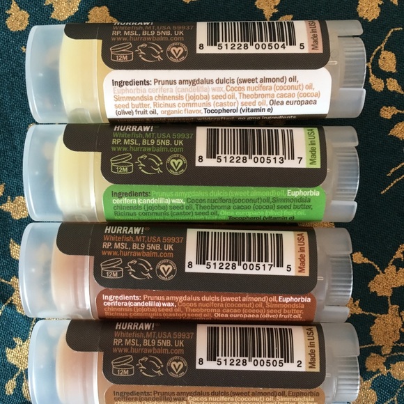 Lot of four organic vegan lip balm by Hurraw! - Picture 2 of 6